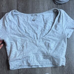 Forever 21 Light Gray Crop Top